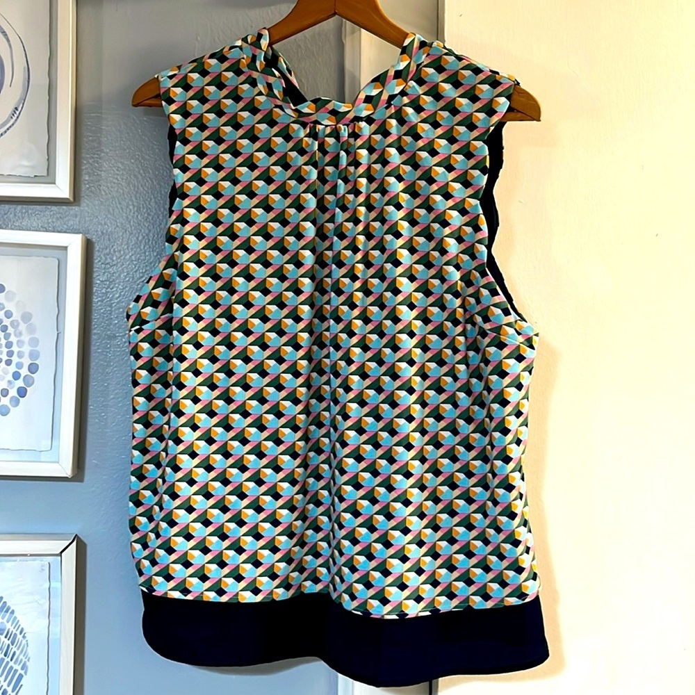 Faith and Joy Multicolor Women’s Geometric Sleeveless Blouse Size L